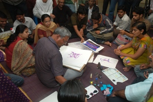 Calligraphy demonstration by Shri. Babu Udupi